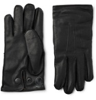 RRL - Cashmere-Lined Logo-Print Leather Gloves - Black