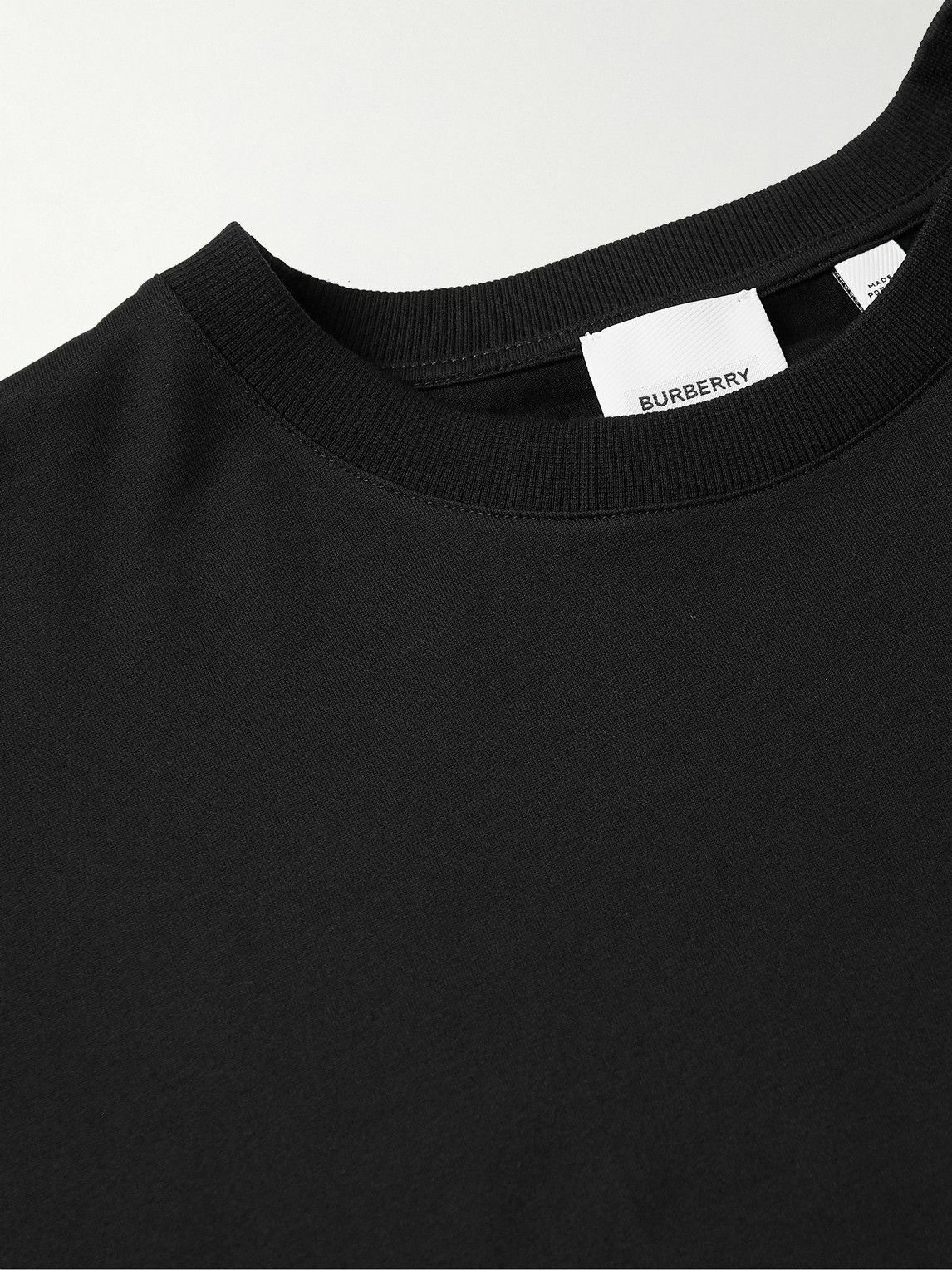 Burberry - Logo-Print Cotton-Blend Jersey T-Shirt - Black Burberry