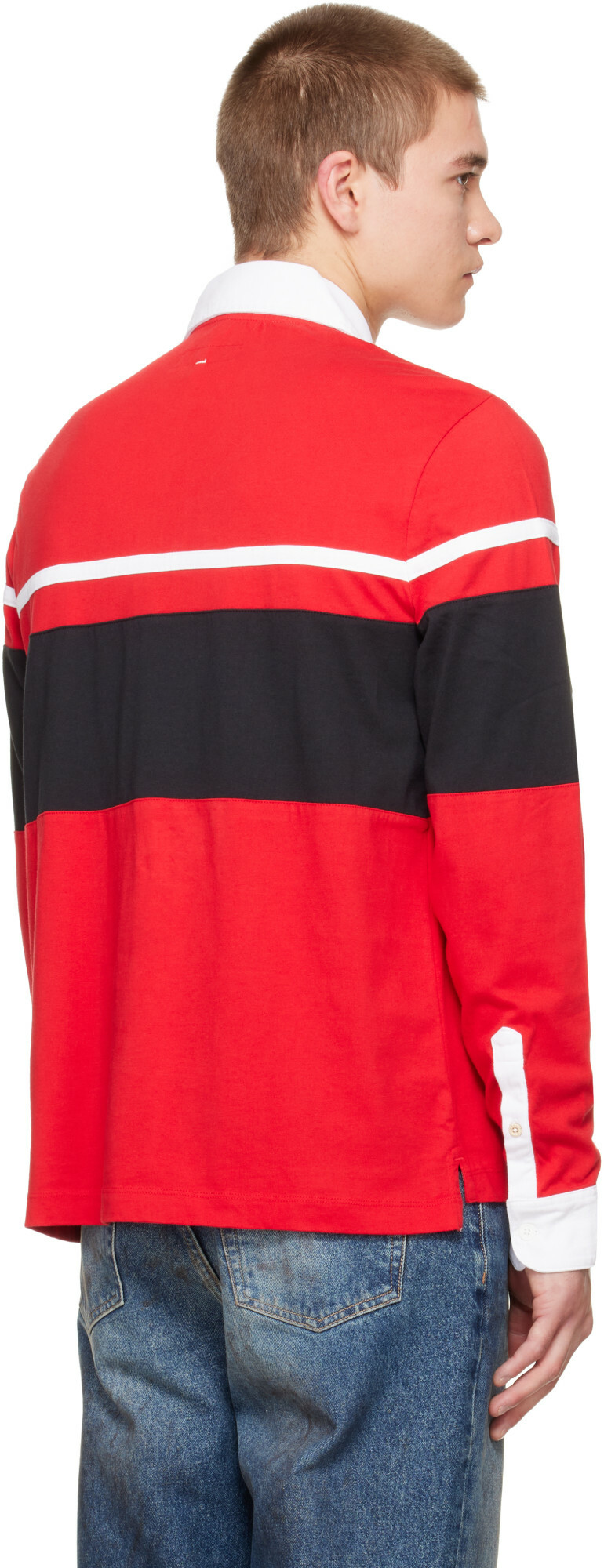 rag & bone Red Striped Rugby Polo