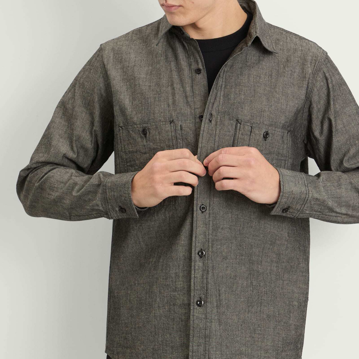 Randy's Garments Men's Randy’s Garments  3 Pocket Work Shirt in Black Heavy Chambray