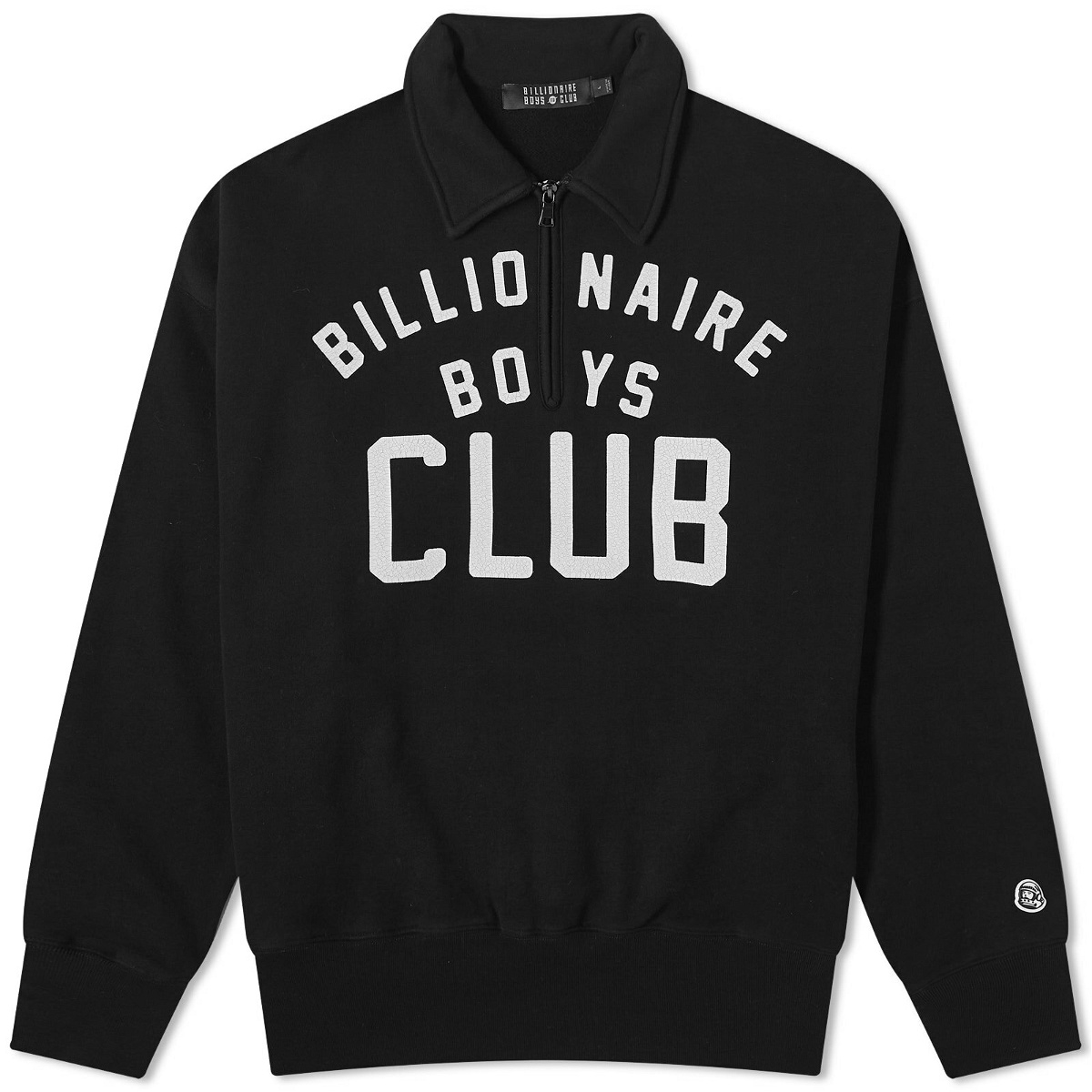 Photo: Billionaire Boys Club Men's Collared Half Zip Sweatshirt in Black