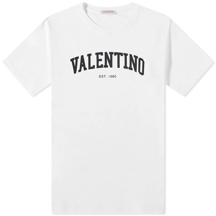 Photo: Valentino Men's College Logo T-Shirt in White/Black