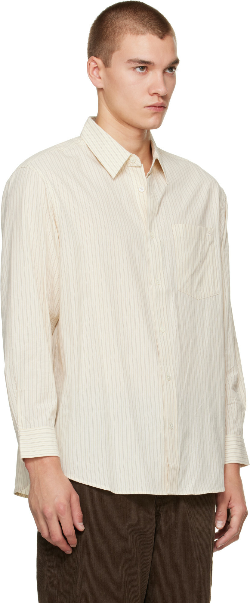 Dunst Off-White Informal Striped Shirt