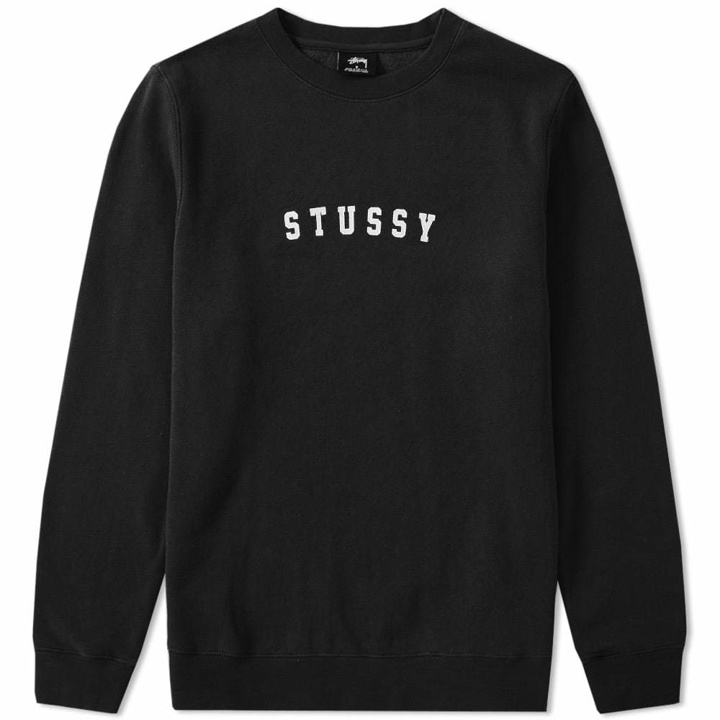 Photo: Stussy Felt Applique Crew Sweat Black