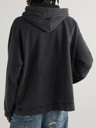 Balenciaga - Logo-Embroidered Cotton-Jersey Hoodie - Black