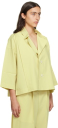 132 5. ISSEY MIYAKE Yellow Flat Tuck Jacket