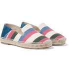 Loewe - Collapsible-Heel Striped Canvas and Suede Espadrilles - Multi