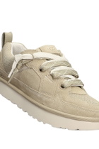 UGG Lo Lowmel Slipper-mule In Beige Suede And Fabric