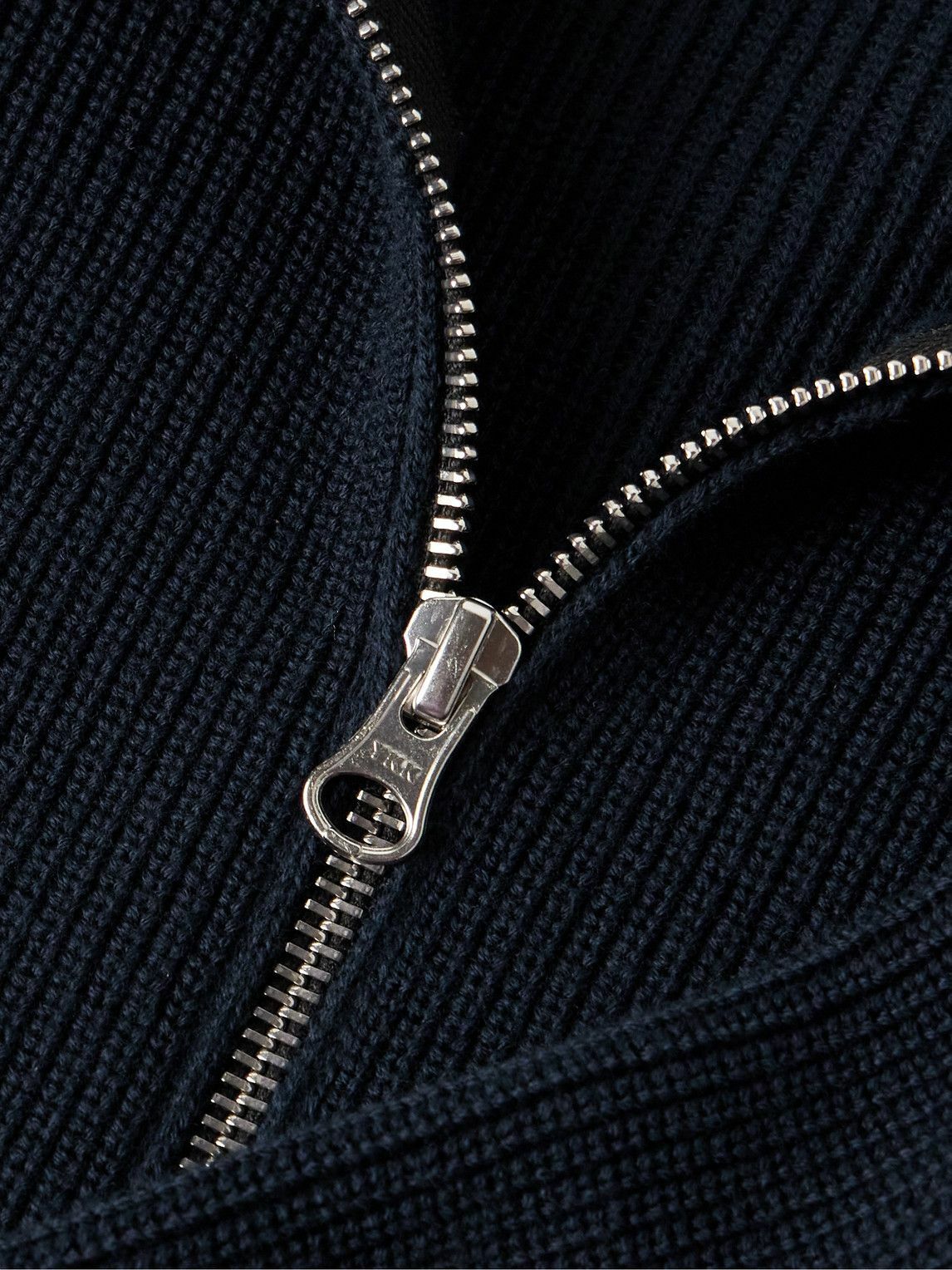 Stone Island - Slim-Fit Logo-Appliquéd Ribbed Cotton Zip-Up Stone Island - Slim-Fit Logo-Appliquéd Ribbed Cotton Zip-Up