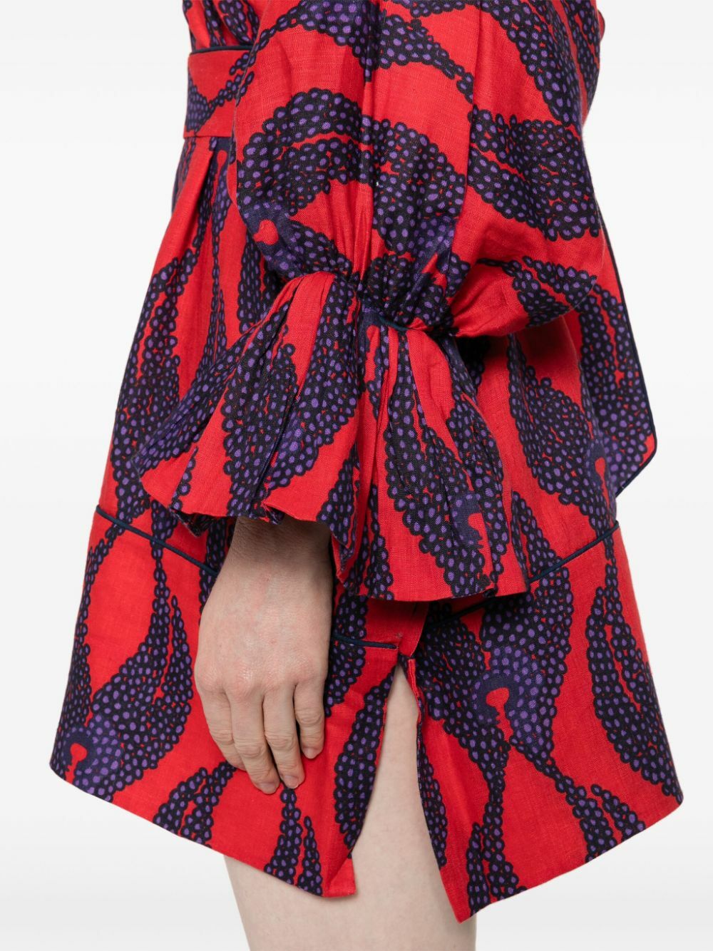 Maison La Plage Red Ravello Linen Mini Dress
