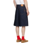 Casablanca Blue Wide-Leg Denim Shorts