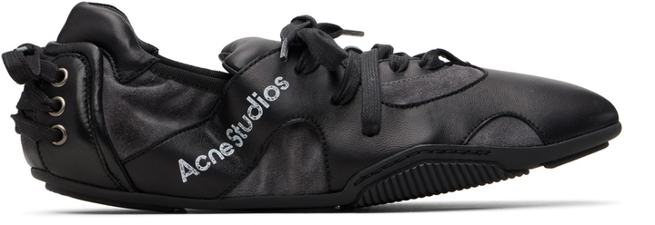 Photo: Acne Studios Black Leather Lace-Up Sneakers