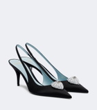 Valentino Garavani Cœur Royal velvet slingback pumps