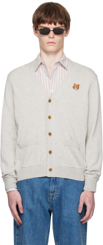 Photo: Maison Kitsuné Gray Fox Head Patch Regular Cardigan