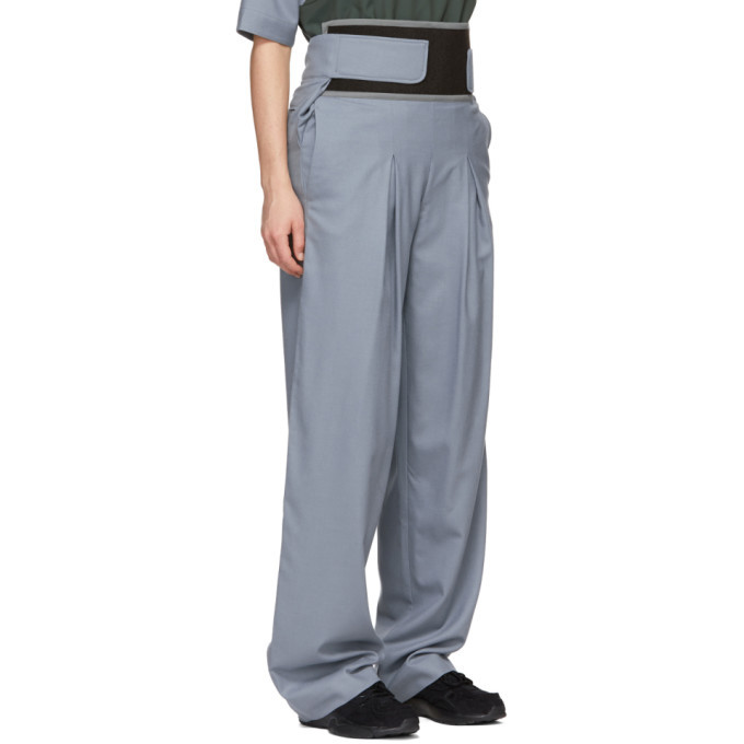 Kiko Kostadinov Grey Wool High-Waisted Trousers Kiko Kostadinov