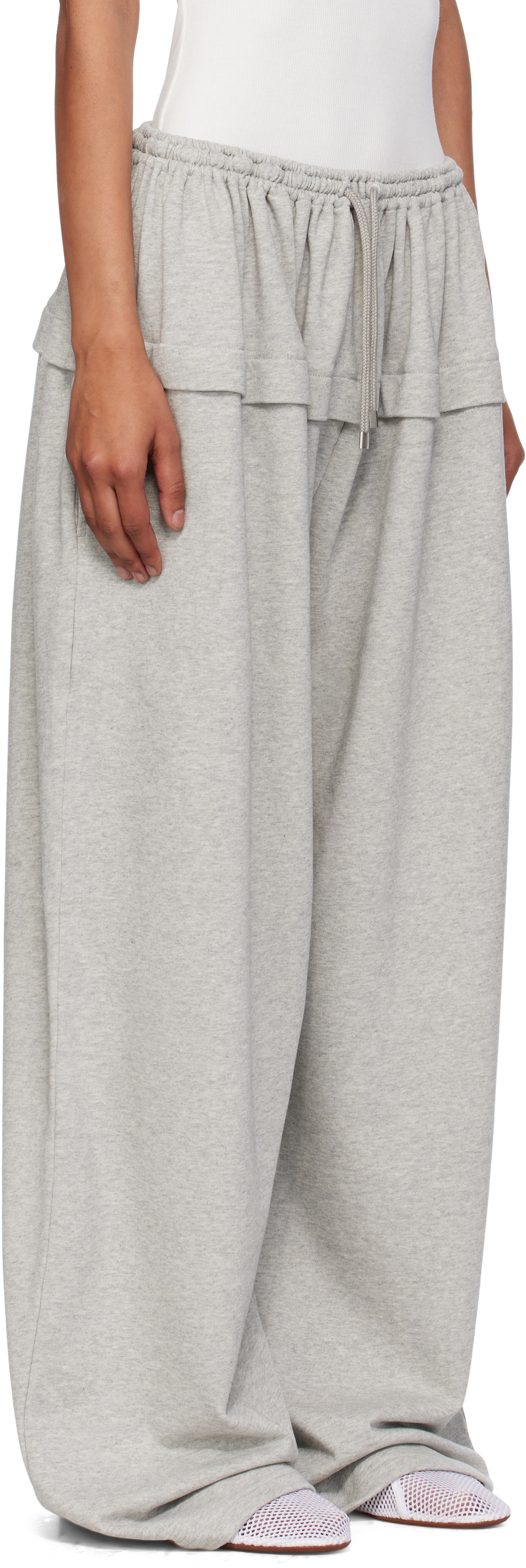 ALAÏA Gray Peplum Lounge Pants