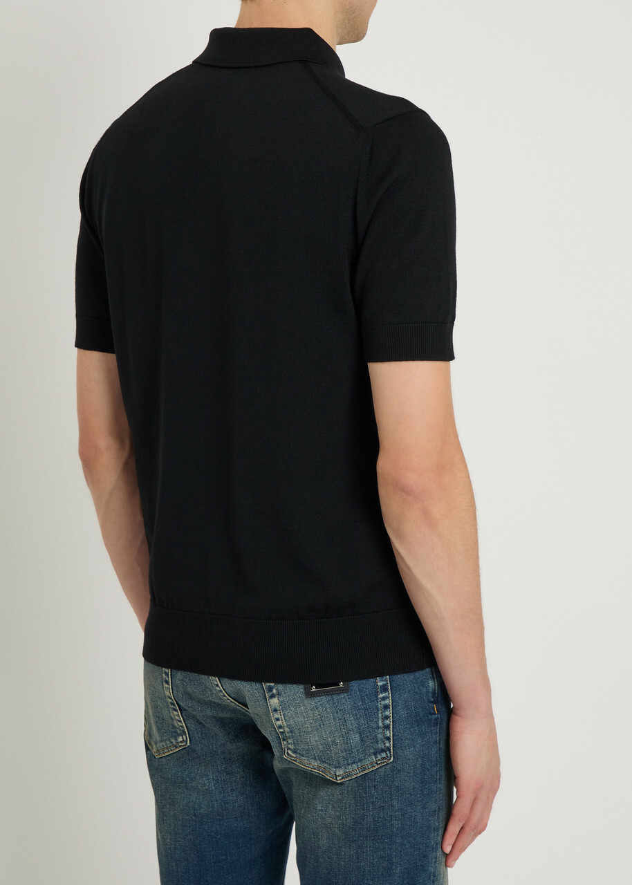 Dolce & Gabbana Wool Polo Shirt Black