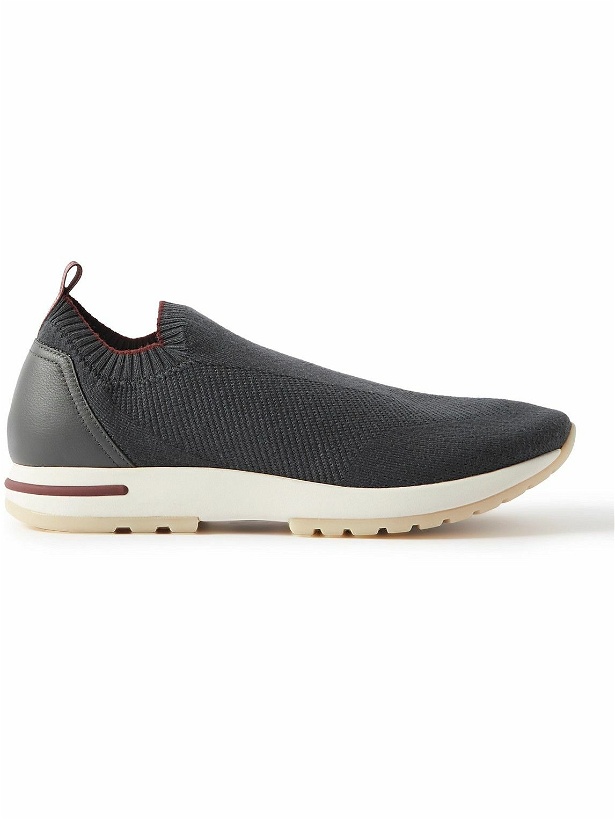 Photo: Loro Piana - 360 LP Walk Active Leather-Trimmed Wish® Wool Slip-On Sneakers - Gray