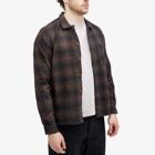 Folk Men's Checked Patch Shirt in Brown