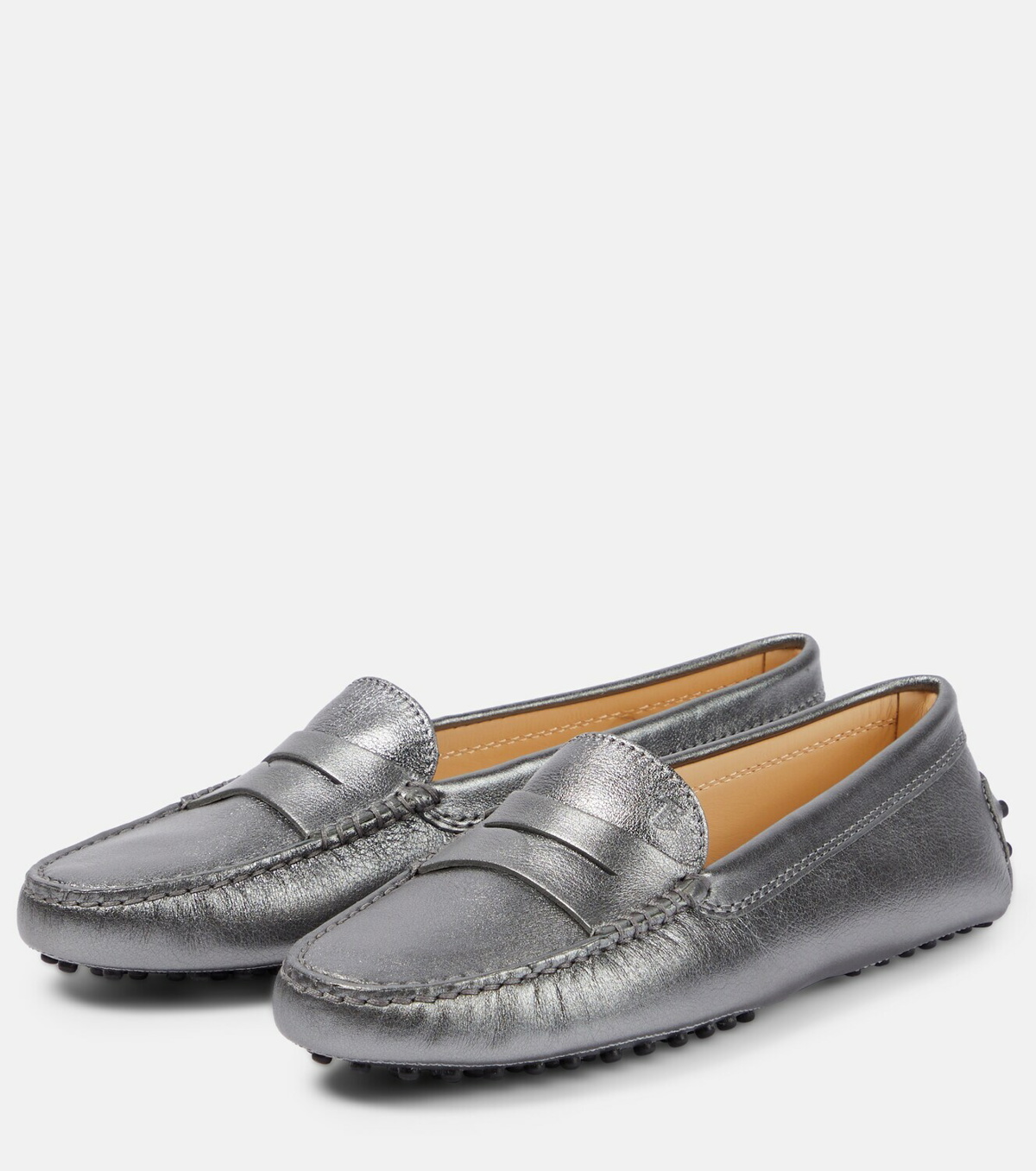 Tod's Metallic leather moccasins Tod's
