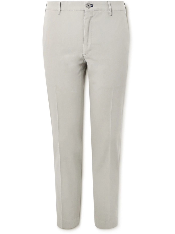 Photo: Incotex - Venezia 1951 Straight-Leg Cotton-Blend Piqué Trousers - Gray