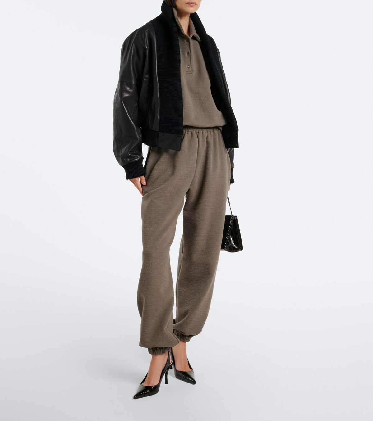 Magda Butrym Cotton-blend fleece polo sweater