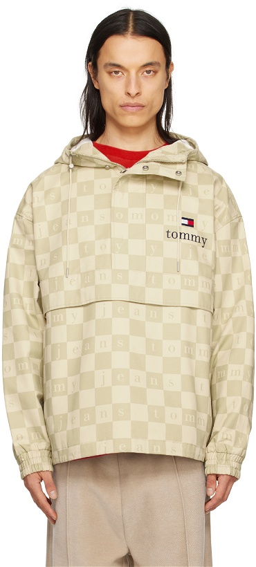 Photo: Tommy Jeans Beige Checkerboard Chicago Jacket