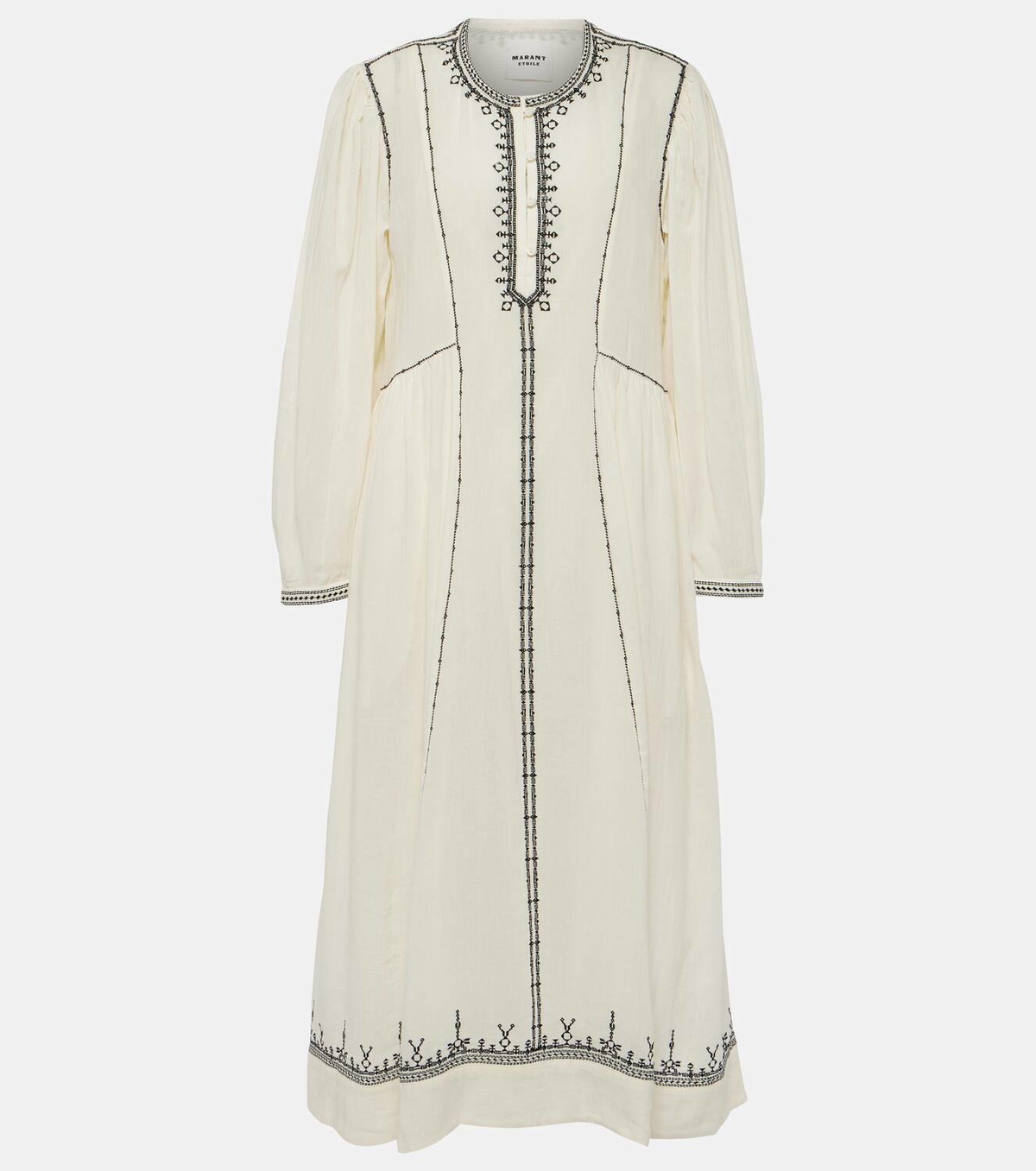 Marant Etoile Pippa embroidered cotton midi dress Isabel Marant Etoile