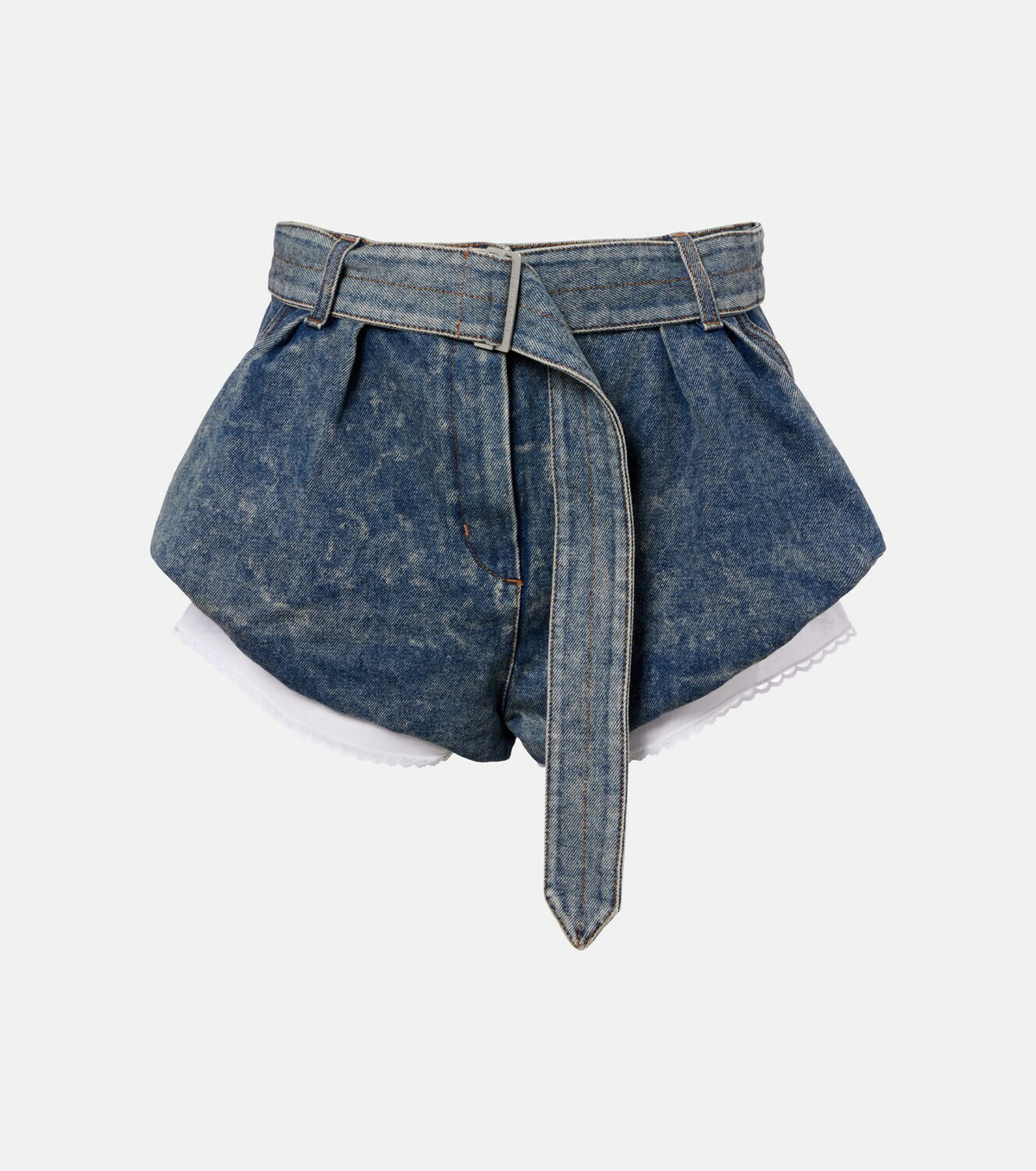 Magda Butrym Belted high-rise denim shorts