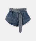 Magda Butrym Belted high-rise denim shorts