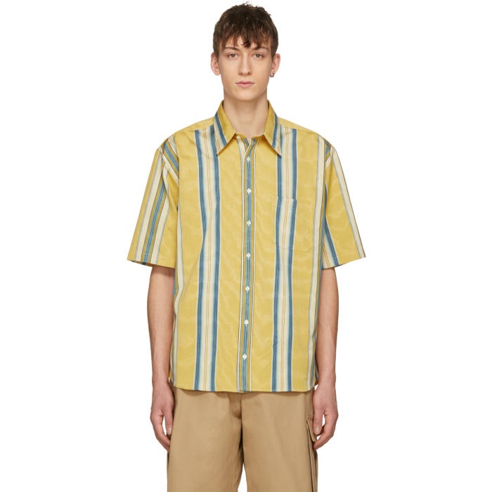 Photo: Ribeyron Yellow and Blue Striped Tourist Shirt 