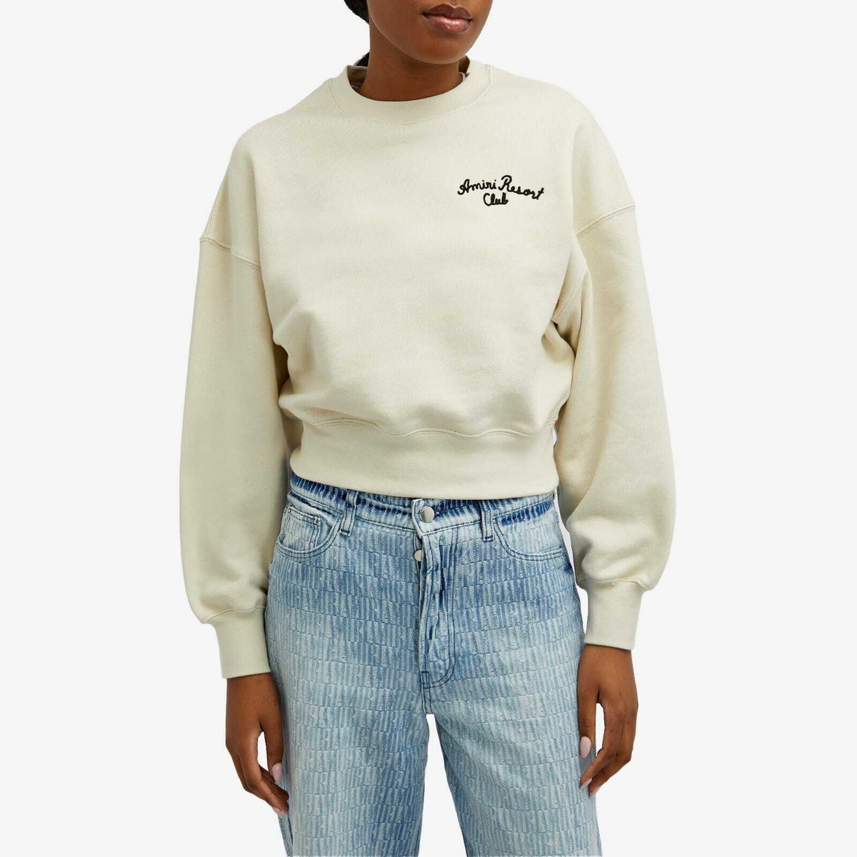AMIRI Women's Spirit Crew Sweat in Alabaster