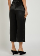 Maria Mcmanus Wide-leg Satin Crop Trousers Black