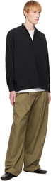 YLÈVE Black Cotton Typewriter Shirt