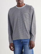 Rag & Bone - Striped Cotton-Jersey T-Shirt - Blue