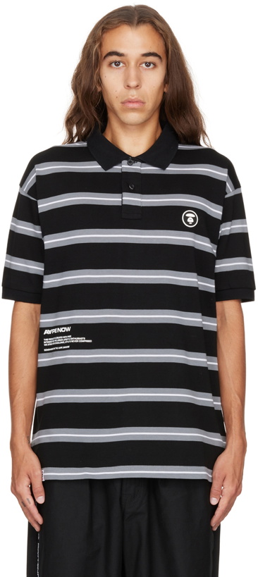 Photo: AAPE by A Bathing Ape Black Stripe Polo