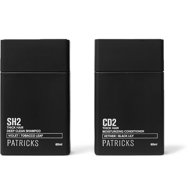 Photo: Patricks - SH2 Deep Clean Shampoo & CD2 Moisturizing Conditioner Set, 2 x 60ml - Men - Black