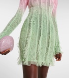 Roberta Einer Angel printed tulle-trimmed minidress