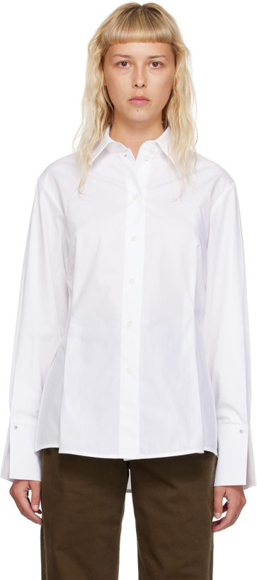 Photo: Victoria Beckham White Pleated Shirt