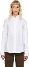 Victoria Beckham White Pleated Shirt