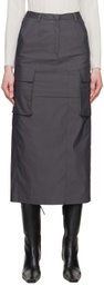 Youth Gray Cargo Pocket Maxi Skirt