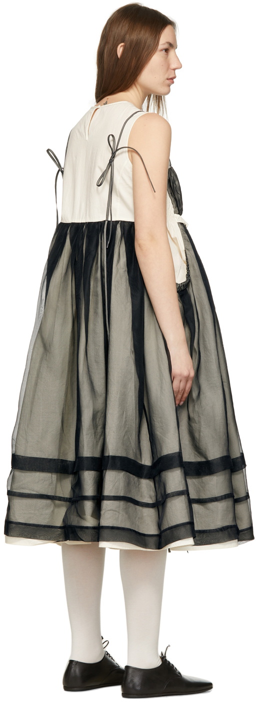Renli Su Black & Off-White Illusion Strap Dress