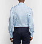Hugo Boss - Light-Blue Jesse Slim-Fit Jacquard-Trimmed Cotton-Poplin Shirt - Light blue