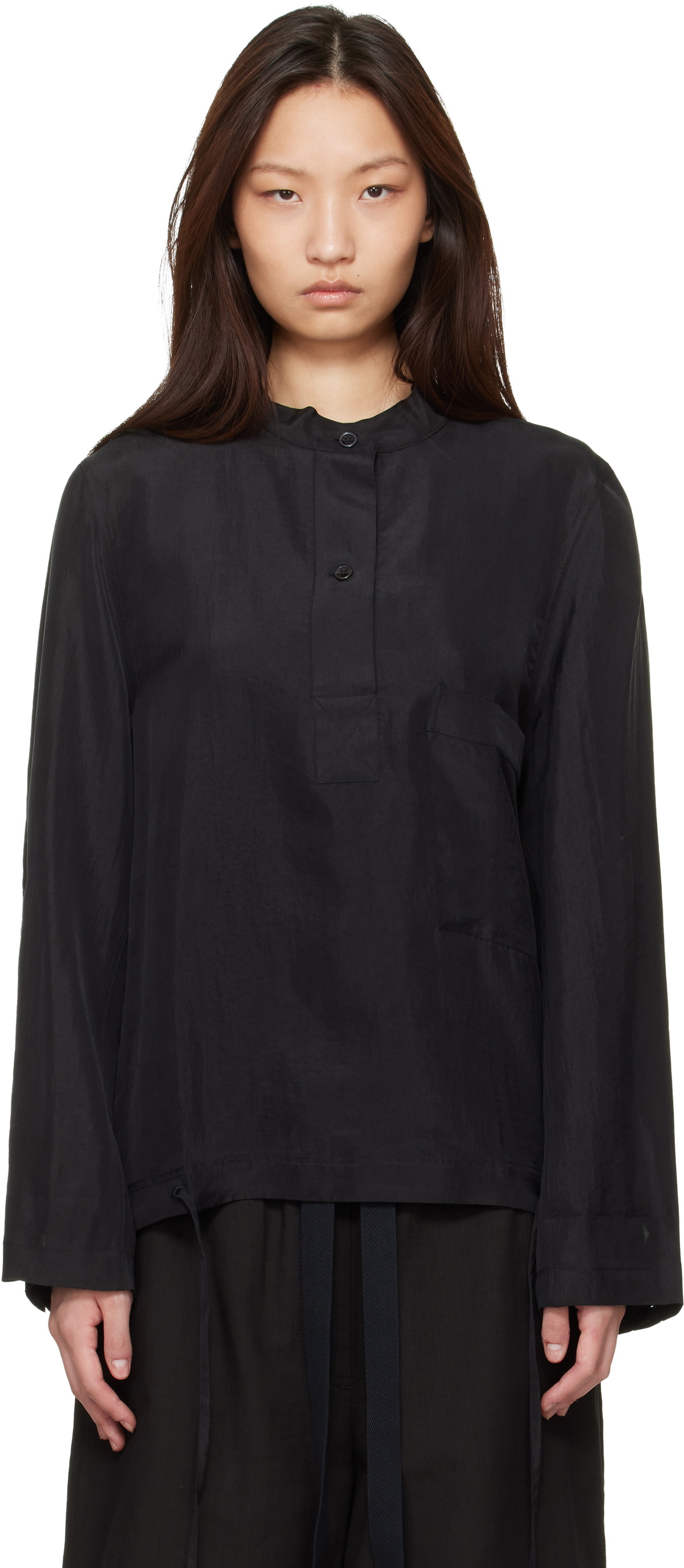 Studio Nicholson Black Baye Twill Shirt