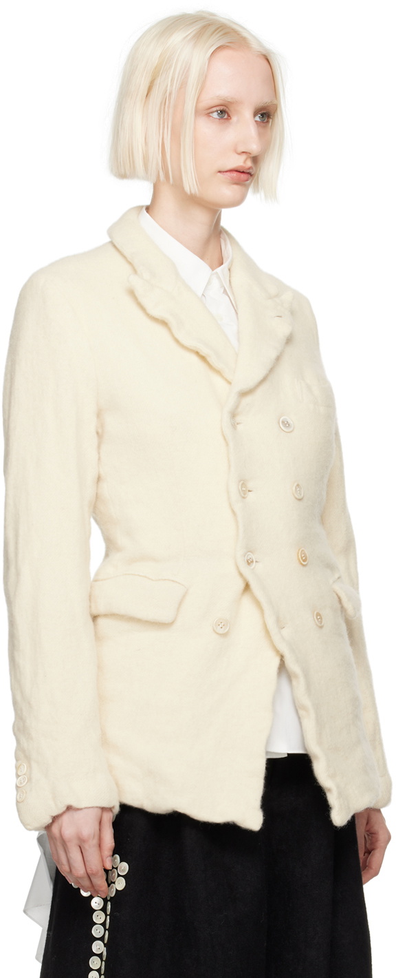 Comme des Garçons Homme Plus Off-White Double-Breasted Blazer