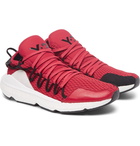 Y-3 - Kusari Suede-Trimmed Primeknit Sneakers - Men - Red