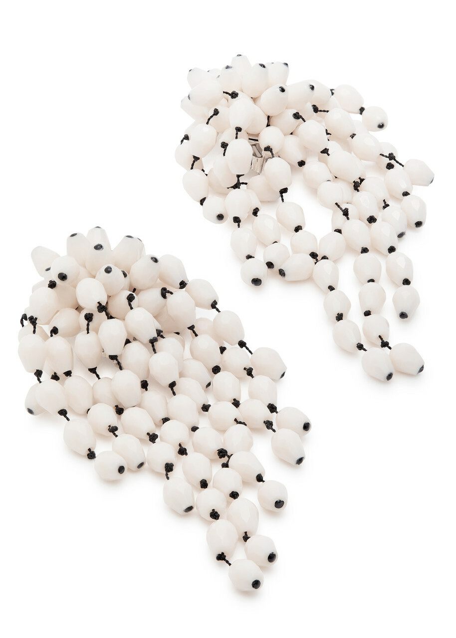 Isabel Marant Hanabi Beaded Clip-on Drop Earrings - Silver - One Size