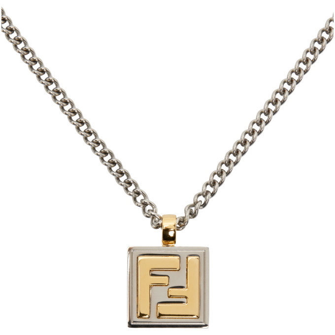 Fendi Gold and Silver Forever Fendi Necklace Fendi