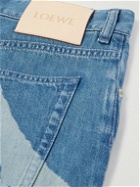 LOEWE - Paula's Ibiza Straight-Leg Frayed Printed Denim Shorts - Blue