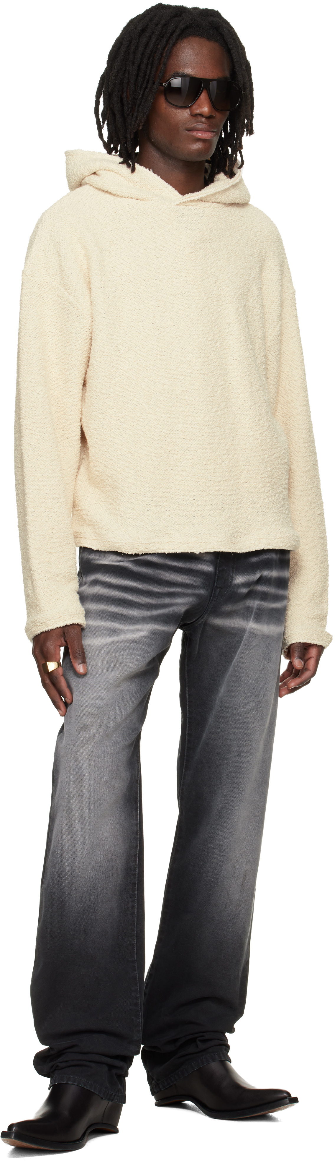 424 Black & Gray Collection Loose Fivepocket Trousers